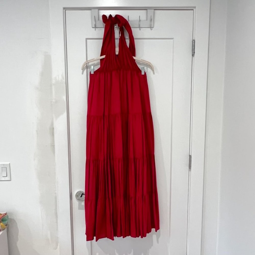 NWT Burgundy Tiered Luxe Maxi Dress